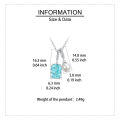 wholesale 925 Sterling Silver Elegant Silver Necklace With Square Blue Gemstone And Pearl Pendant-0-2
