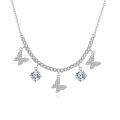 wholesale 925 Sterling Silver Elegant Moissanite Butterfly Necklace Sparkling With Grace And Luxury-0-0