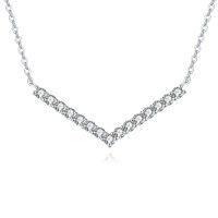 wholesale 925 Sterling Silver Elegant Moissanite Necklace: Sparkling Classic Jewelry For Timeless Elegance-