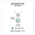 wholesale 925 Sterling Silver Elegant Square Teal Moissanite Pendant Necklace With Sparkling Accents-0-2