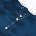 wholesale 925 Sterling Silver Elegant Triple Moissanite Pendant Necklace-0-4