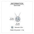 wholesale 925 Sterling Silver Elegant Solitaire Moissanite Pendant In Plated with White Gold With Classic Chain-0-2