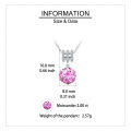 wholesale 925 Sterling Silver Elegant Silver Necklace With Moissanite Accents And Pink Gemstone Pendant-0-2