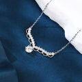 wholesale 925 Sterling Silver **elegant Moissanite Necklace With Sophisticated Central Stone Design**-0-4