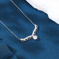 wholesale 925 Sterling Silver **elegant Moissanite Necklace With Sophisticated Central Stone Design**-0-3