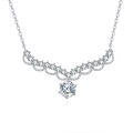 wholesale 925 Sterling Silver **elegant Moissanite Necklace With Sophisticated Central Stone Design**-0-0