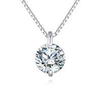 wholesale 925 Sterling Silver Elegant Solitaire Moissanite Pendant In Sterling Silver-