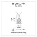 wholesale 925 Sterling Silver Teardrop Moissanite Halo Pendant Necklace In Platinum-plated Sterling Silver-0-2