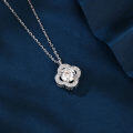 wholesale 925 Sterling Silver Elegant Floral Moissanite Pendant Necklace: Timeless Elegance In Precious Metals-0-4