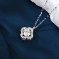 wholesale 925 Sterling Silver Elegant Floral Moissanite Pendant Necklace: Timeless Elegance In Precious Metals-0-3