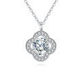 wholesale 925 Sterling Silver Elegant Floral Moissanite Pendant Necklace: Timeless Elegance In Precious Metals-0-0