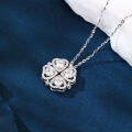 wholesale 925 Sterling Silver Elegant Plated with White Gold Four-leaf Clover Moissanite Necklace-0-4