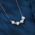 wholesale 925 Sterling Silver Elegant Plated with White Gold Four-leaf Clover Moissanite Necklace-0-3
