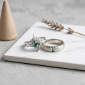 wholesale 925 Sterling Silver Green Gemstone And Crystal Eternity Ring Set-0-1