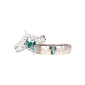 wholesale 925 Sterling Silver Green Gemstone And Crystal Eternity Ring Set-0-0
