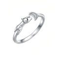 wholesale 925 Sterling Silver Cat Ring With Moon Design-0-0