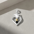 wholesale 925 Sterling Silver Heart Graduation Pendant With Zircon Accent And Gold Graduate Figure-0-1