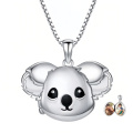 wholesale 925 Sterling Silver Koala Charm Photo Locket Necklace-0-0