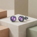 wholesale 925 Sterling Silver Amethyst Stud Earrings-0-1