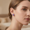 wholesale 925 Sterling Silver Amethyst Stud Earrings-0-3