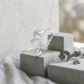 wholesale 925 Sterling Silver Dinosaur Open Adjustable Ring White Gold Plated Engraved Love You Forever-0-0