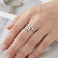 wholesale 925 Sterling Silver Dinosaur Open Adjustable Ring White Gold Plated Engraved Love You Forever-0-1