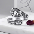 wholesale 925 Sterling Silver Skull Rose Rings Wholesale With Intricate Details-0-2