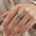 wholesale 925 Sterling Silver Skull Rose Rings Wholesale With Intricate Details-0-3