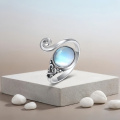 wholesale 925 Sterling Silver Rainbow Moonstone Elegant Ring With Intricate Swirl Design-0-1