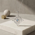 wholesale 925 Sterling Silver Celtic Knot Pendant With Rainbow Moonstone-0-1