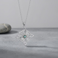 wholesale 925 Sterling Silver Celtic Knot Pendant With Rainbow Moonstone-0-2