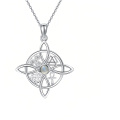 wholesale 925 Sterling Silver Celtic Knot Pendant With Rainbow Moonstone-0-0