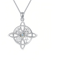 wholesale 925 Sterling Silver Celtic Knot Pendant With Rainbow Moonstone-A-Labradorite-A-Labradorite