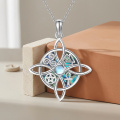 wholesale 925 Sterling Silver Celtic Moonstone Pentacle Pendant Necklace-0-1