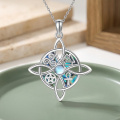 wholesale 925 Sterling Silver Celtic Moonstone Pentacle Pendant Necklace-0-2