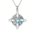 wholesale 925 Sterling Silver Celtic Moonstone Pentacle Pendant Necklace-0-0