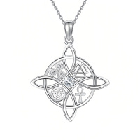 wholesale 925 Sterling Silver Pendant With Celtic Knot And Symbols-A-Birthstone-April-A-Birthstone-April