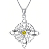 wholesale 925 Sterling Silver Celtic Cross Pendant With Ruby Gemstone-A-Birthstone-August-A-Birthstone-August