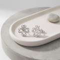 wholesale 925 Sterling Silver White Gold Plated Celtic Knot Stud Earrings For Women-0-2