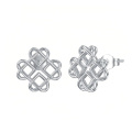 wholesale 925 Sterling Silver White Gold Plated Celtic Knot Stud Earrings For Women-0-0