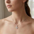 wholesale 925 Sterling Silver Celtic Knot Cross Pendant Necklace White Gold Plated For Women-0-3