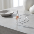 wholesale 925 Sterling Silver Rose Cross Pendant Necklace-0-1