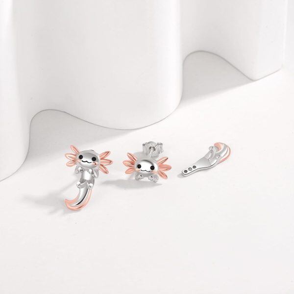 Sterling Silver Axolotl Ear Jackets Earrings-1