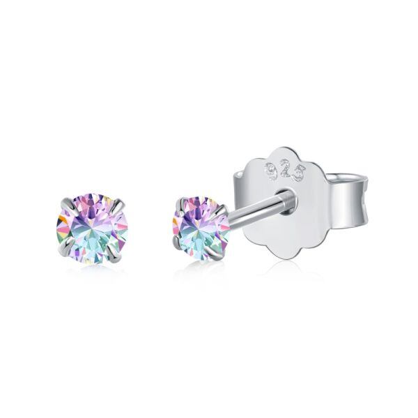 925 Sterling Silver 2.5MM Moonlight Stud Earrings-0