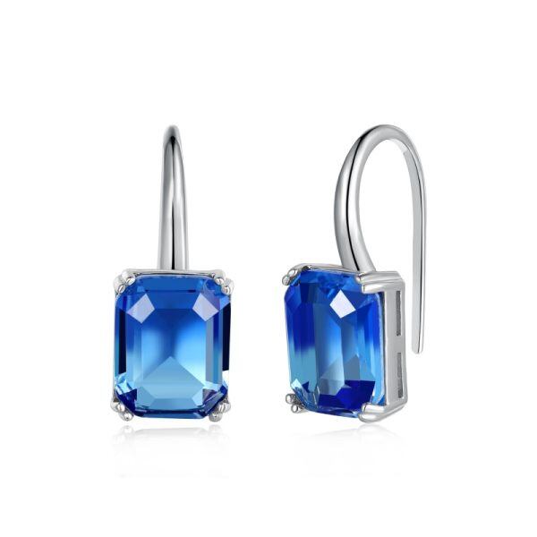 Crystal Drop Earrings Sterling Silver Cubic Zirconia Earrings for Women Girls-0