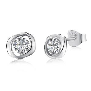 Sterling Silver Knot Stud Earrings for Women-0