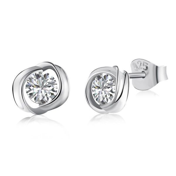 Sterling Silver Knot Stud Earrings for Women-0