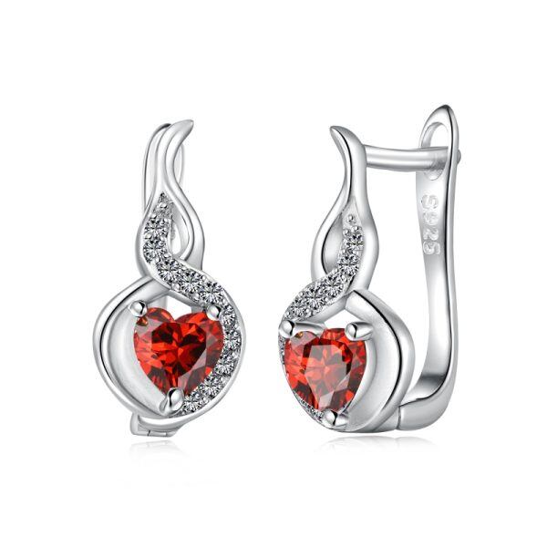 Sterling Silver Infinity Heart Earrings-0