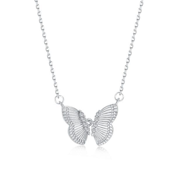 Sterling Silver Butterfly Necklace-0