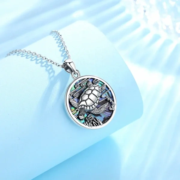 Sterling Silver Turtle Necklace-3